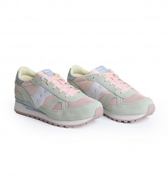 Saucony Shadow Original Leather Sneakers - Green/Pink/Pastel