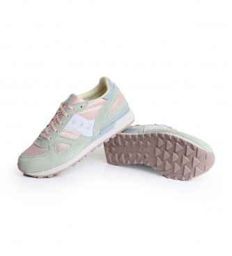 Saucony Shadow Original Leather Sneakers - Green/Pink/Pastel