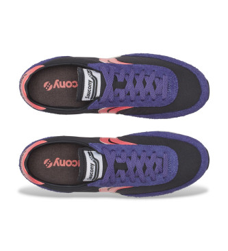 Saucony Sneakers Trainer 80 Original in pelle lilla e nera