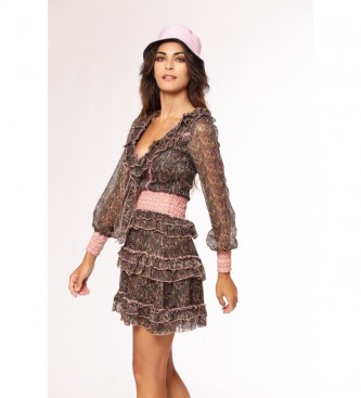 Savage Culture Flerfarvet kort kjole med paisley flser