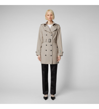 Save The Duck Beige fitted trench coat