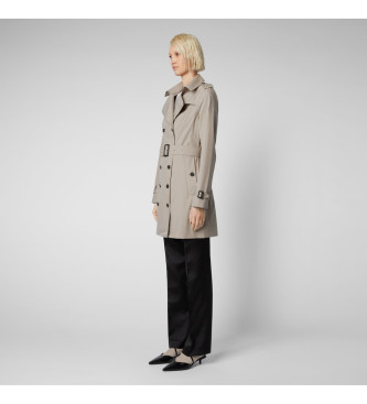 Save The Duck Beige fitted trench coat