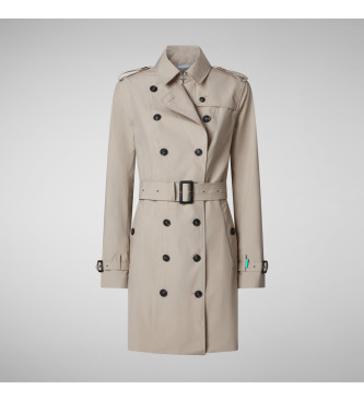 Save The Duck Beige fitted trench coat