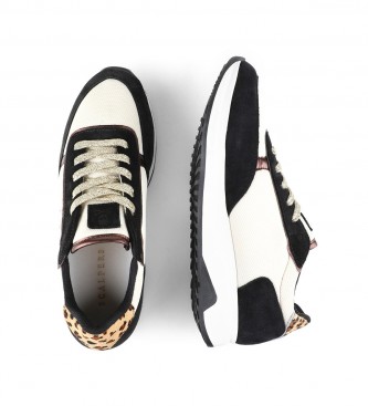 SCALPERS Louise leather sneakers black, white