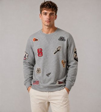 Sebago Gray Bowknot Evo Patch Sweatshirt