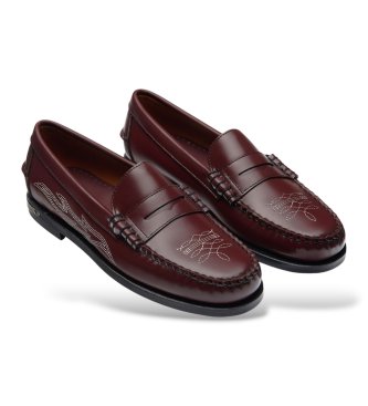 Sebago Mocassins de pele Dan El Paso bordô