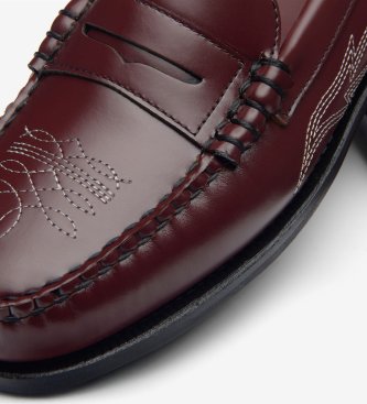 Sebago Mocassins de pele Dan El Paso bordô