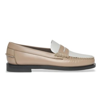 Sebago Mocassins en cuir Clasic Dan beige, blanc