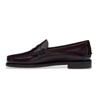 Sebago Classic Dan Leather Loafers burgundy brown
