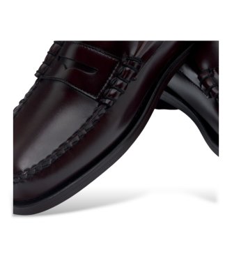 Sebago Classic Dan Leather Loafers burgundy brown