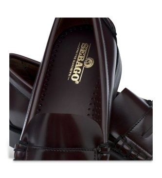 Sebago Classic Dan Leather Loafers burgundy brown