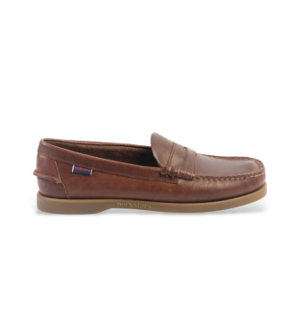 Sebago Mocassins em pele encerada Dolphin castanho