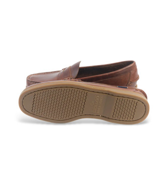 Sebago Mocassins em pele encerada Dolphin castanho