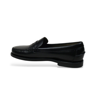 Sebago Dolphin loafers i voksbehandlet lder, sort