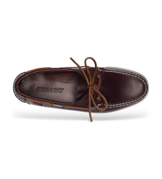 Sebago Mocassins em pele encerada Portland castanho