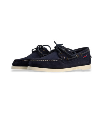 Sebago Portland Flesh Out Navy Leder Mokassins