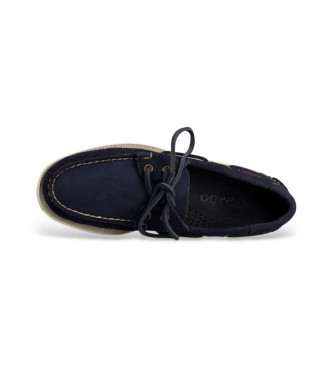 Sebago Portland Flesh Out Navy Leder Mokassins