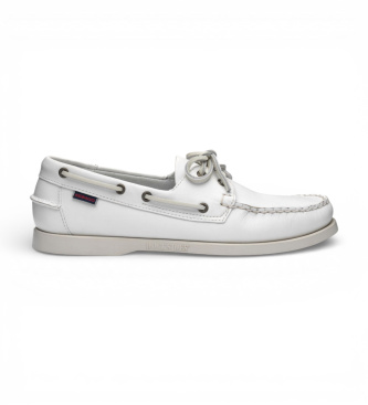 Sebago Docksides leather boat shoes Portland white