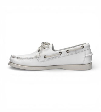 Sebago Docksides leather boat shoes Portland white