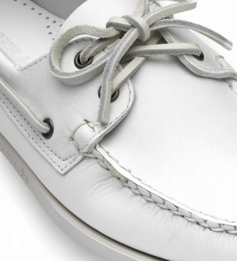 Sebago Docksides leather boat shoes Portland white