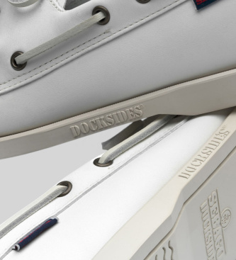 Sebago Docksides leather boat shoes Portland white