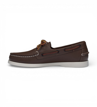 Sebago Docksides Portland brown leather boat shoes