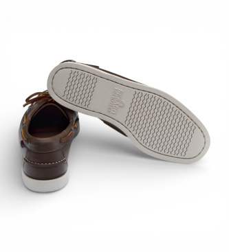 Sebago Docksides Portland brown leather boat shoes