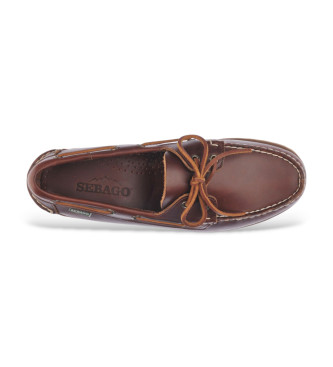 Sebago Ranger Waxy brown leather boat shoes