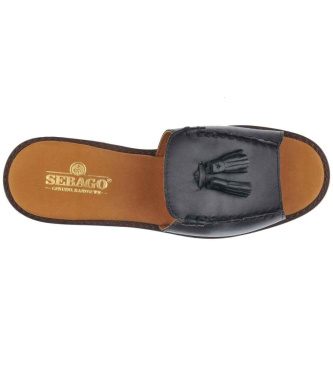Sebago Leather sandals Will Slide Pop black
