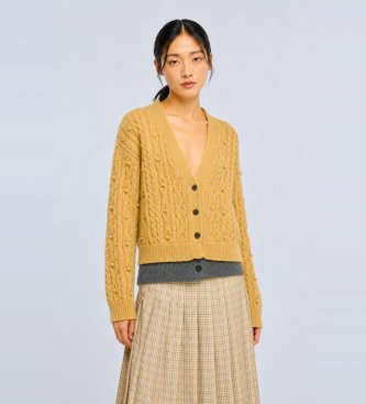 Semicouture Cardigan Jane jaune, gris