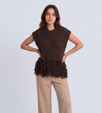 Semicouture Gilet Wendi marron