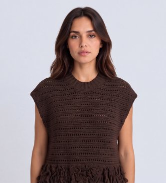Semicouture Gilet Wendi marron