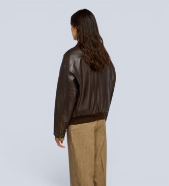 Semicouture Braune Lederjacke Rue