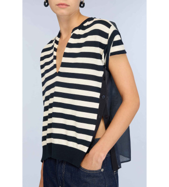 Semicouture Georgia Pullover navy, wei�