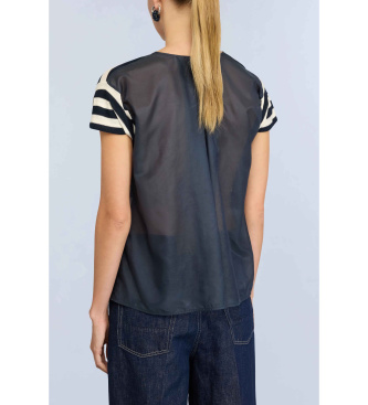 Semicouture Georgia Pullover navy, wei�