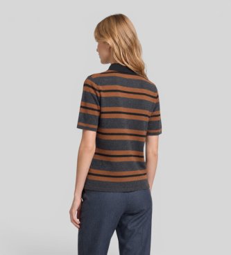 Semicouture Polo Elsa grigio, marrone