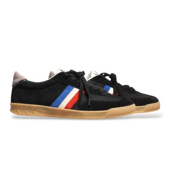 Serafini Sorte flade guld ruskindssneakers