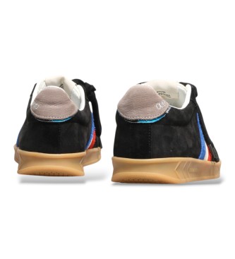 Serafini Sorte flade guld ruskindssneakers