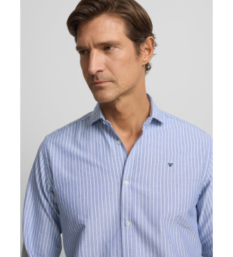 Silbon Sport oxfordskjorte marinebl med fine striber