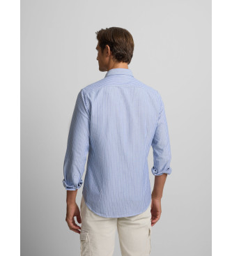 Silbon Sport oxfordskjorte marinebl med fine striber