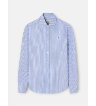 Silbon Sport oxfordskjorte marinebl med fine striber