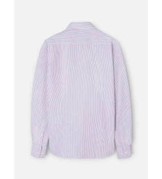 Silbon Športna majica oxford racket črte roza