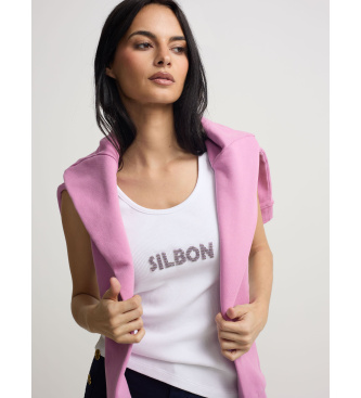 Silbon Camiseta apliques blanco