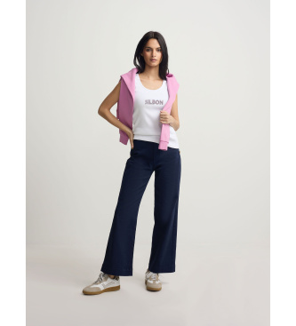 Silbon Camiseta apliques blanco