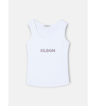 Silbon Camiseta apliques blanco