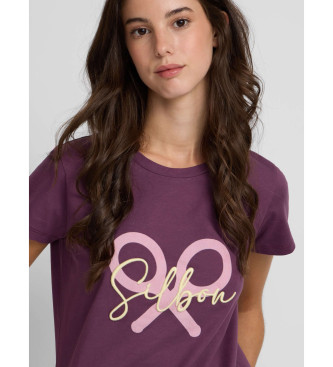 Silbon T-shirt clssica com raquete lils