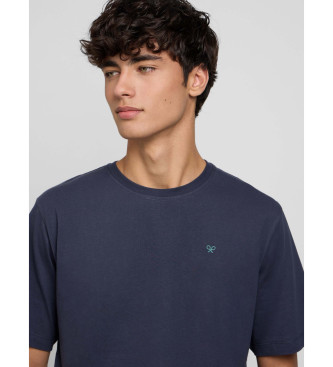 Silbon Granatowa koszulka z etnicznym kółkiem