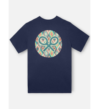 Silbon Granatowa koszulka z etnicznym kółkiem