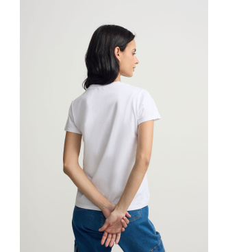 Silbon Camiseta garabateado blanco