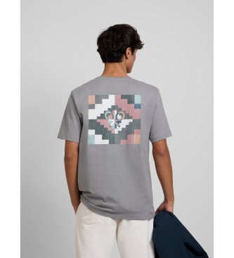 Silbon maglietta grigia con pixel etnici